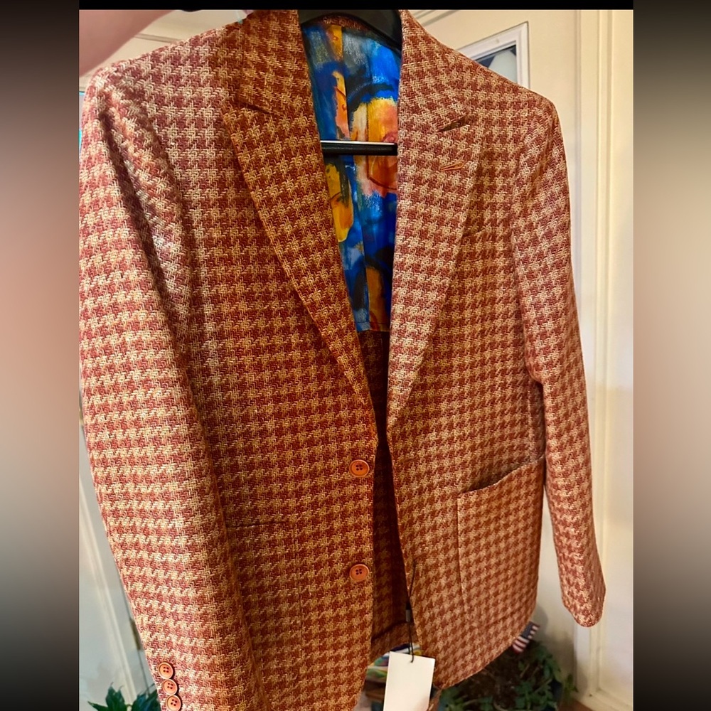 Custom Dormeuil Men's Houndstooth Blazer